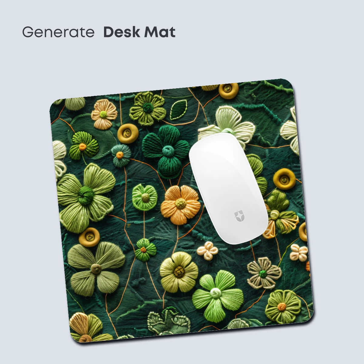 Embroidered Floral Symphony in Green - Image 4