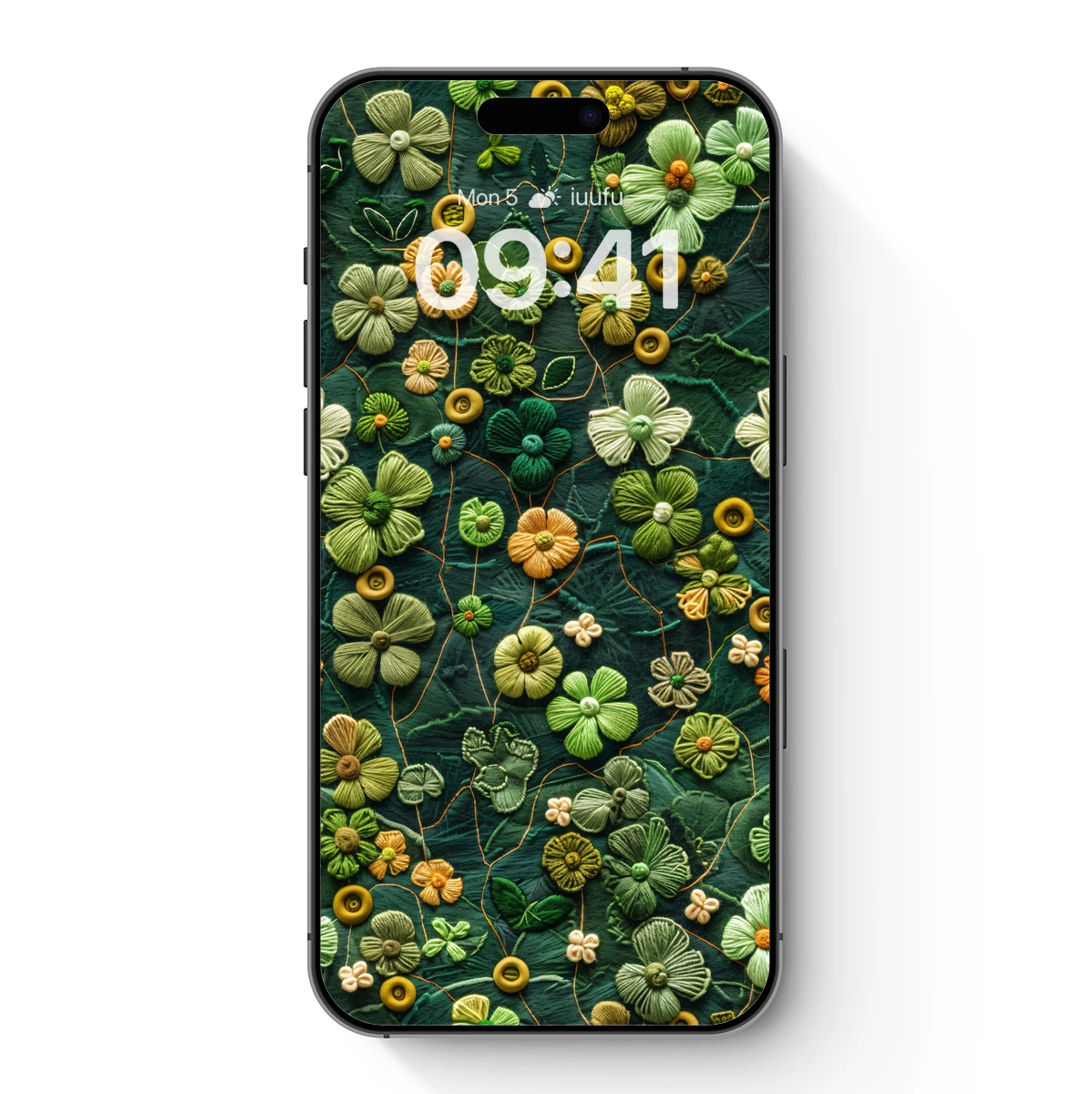 Embroidered Floral Symphony in Green