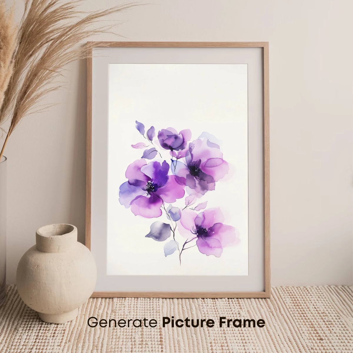 Ethereal Purple Blossoms: Watercolor Elegance - Image 7