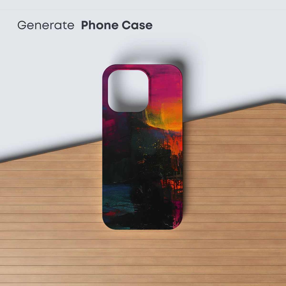 Abstract Twilight Symphony: Bold Brushstrokes in Neon Hues - Image 3