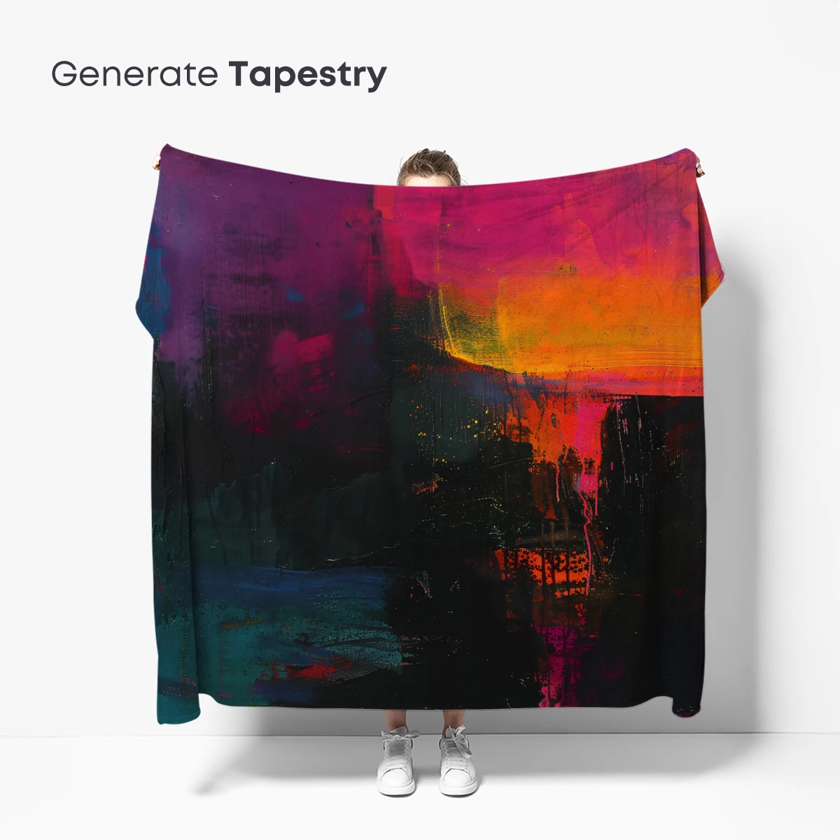 Abstract Twilight Symphony: Bold Brushstrokes in Neon Hues - Image 5