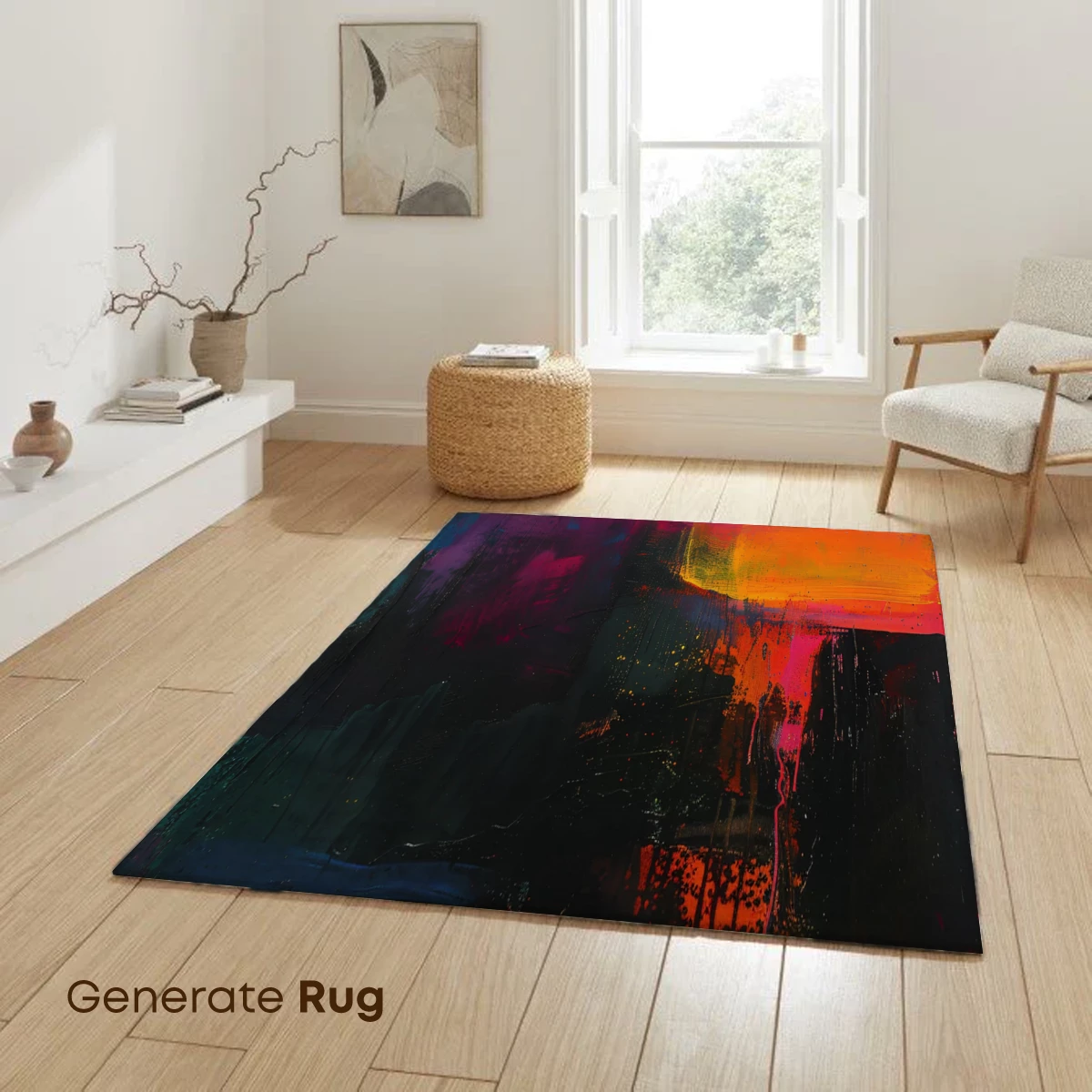 Abstract Twilight Symphony: Bold Brushstrokes in Neon Hues - Image 6