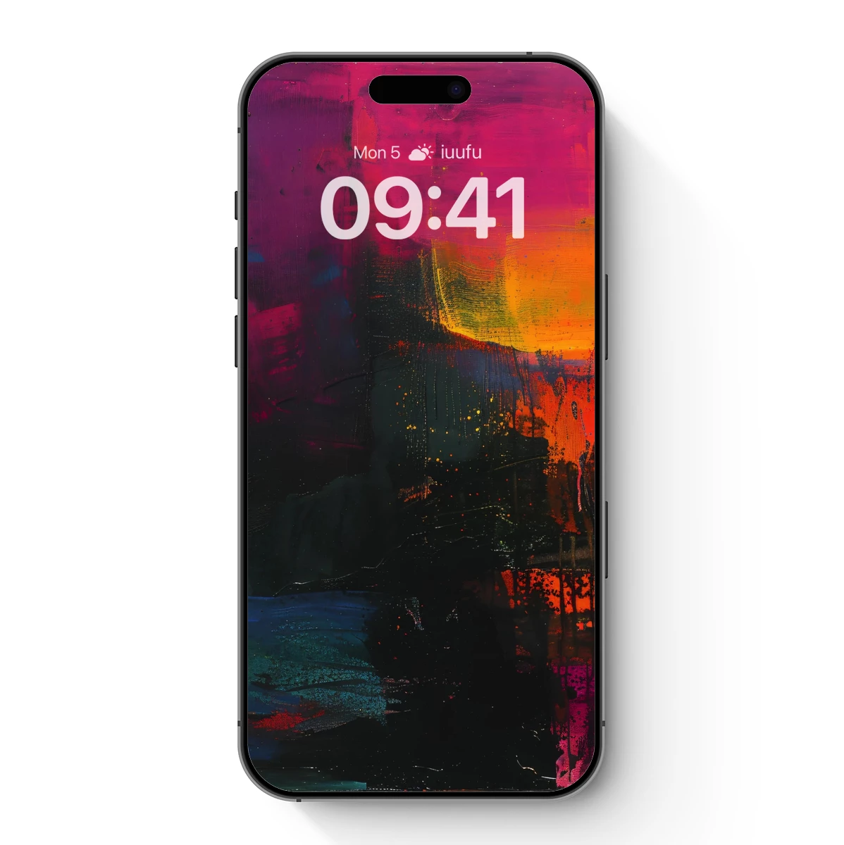 Abstract Twilight Symphony: Bold Brushstrokes in Neon Hues