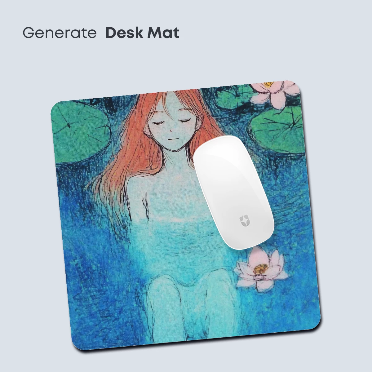 Aquatic Serenity: Lotus Maiden in Blue Depths - Image 4