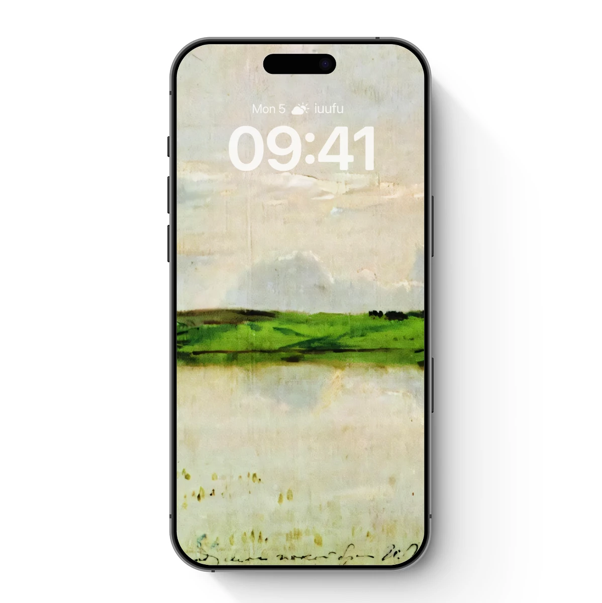 Impressionist Horizon: Serene Landscape in Soft Greens and Whites