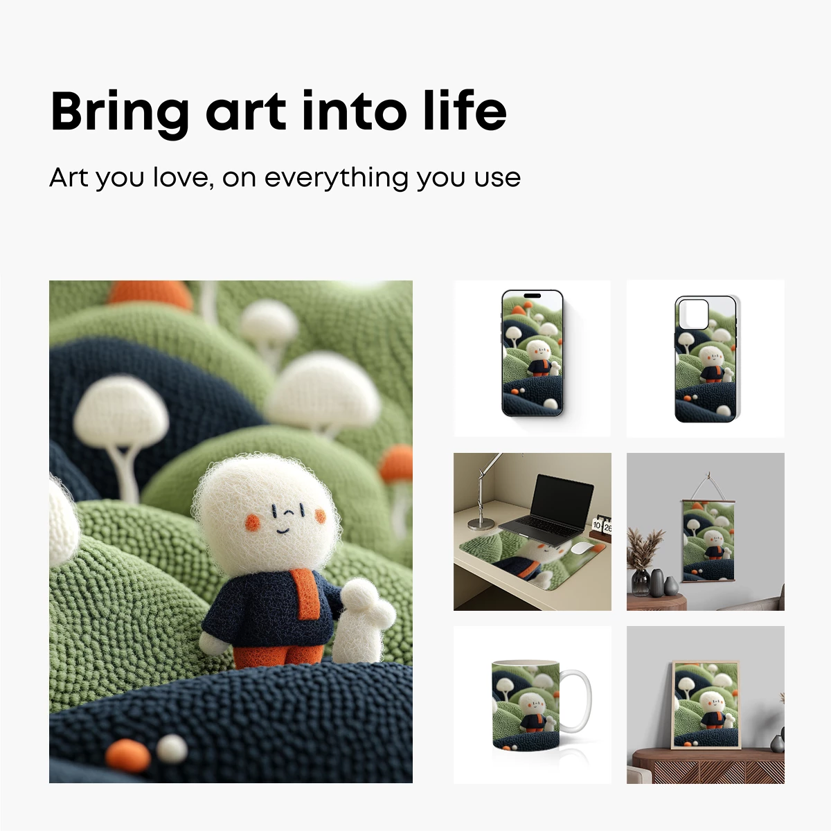 Knitted Explorer in Mushroom Forest - Image 2