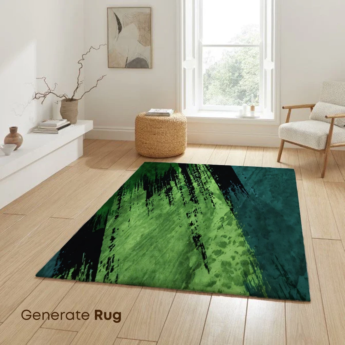 Green Abyss: Abstract Brushstroke Depth - Image 6