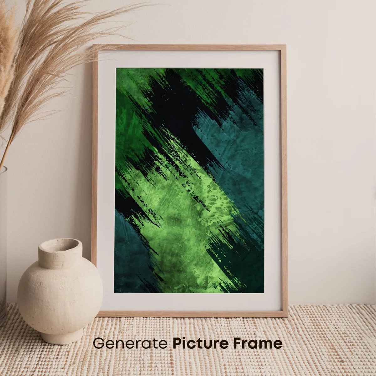 Green Abyss: Abstract Brushstroke Depth - Image 7