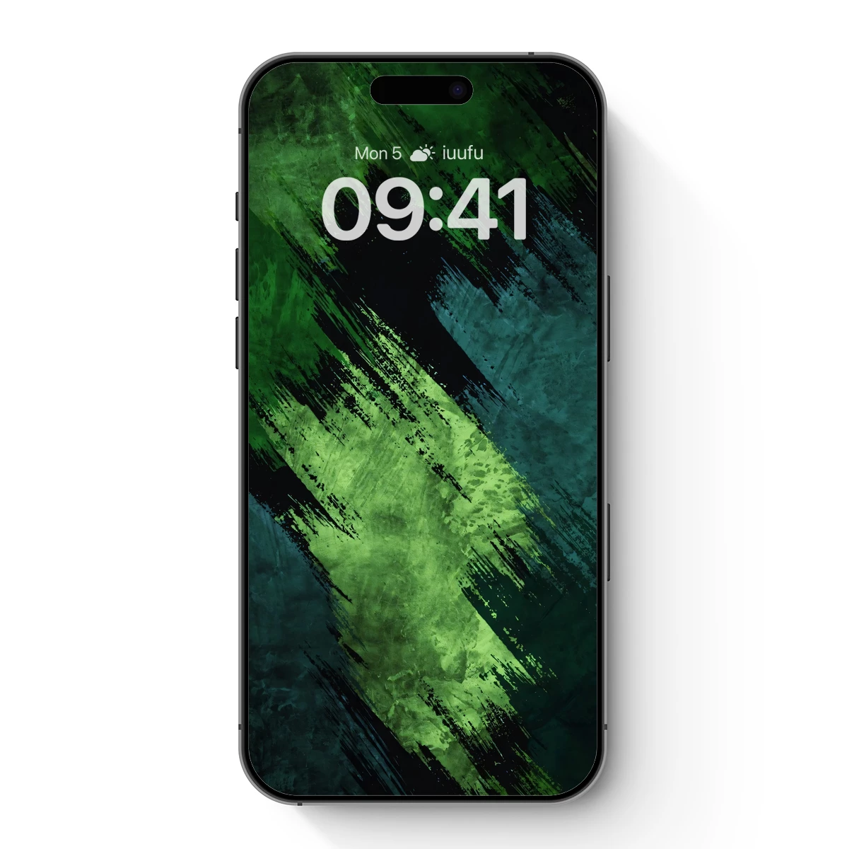 Green Abyss: Abstract Brushstroke Depth