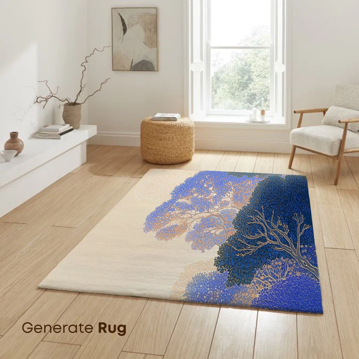 Blue Forest Whisper: Abstract Nature Harmony - Image 6