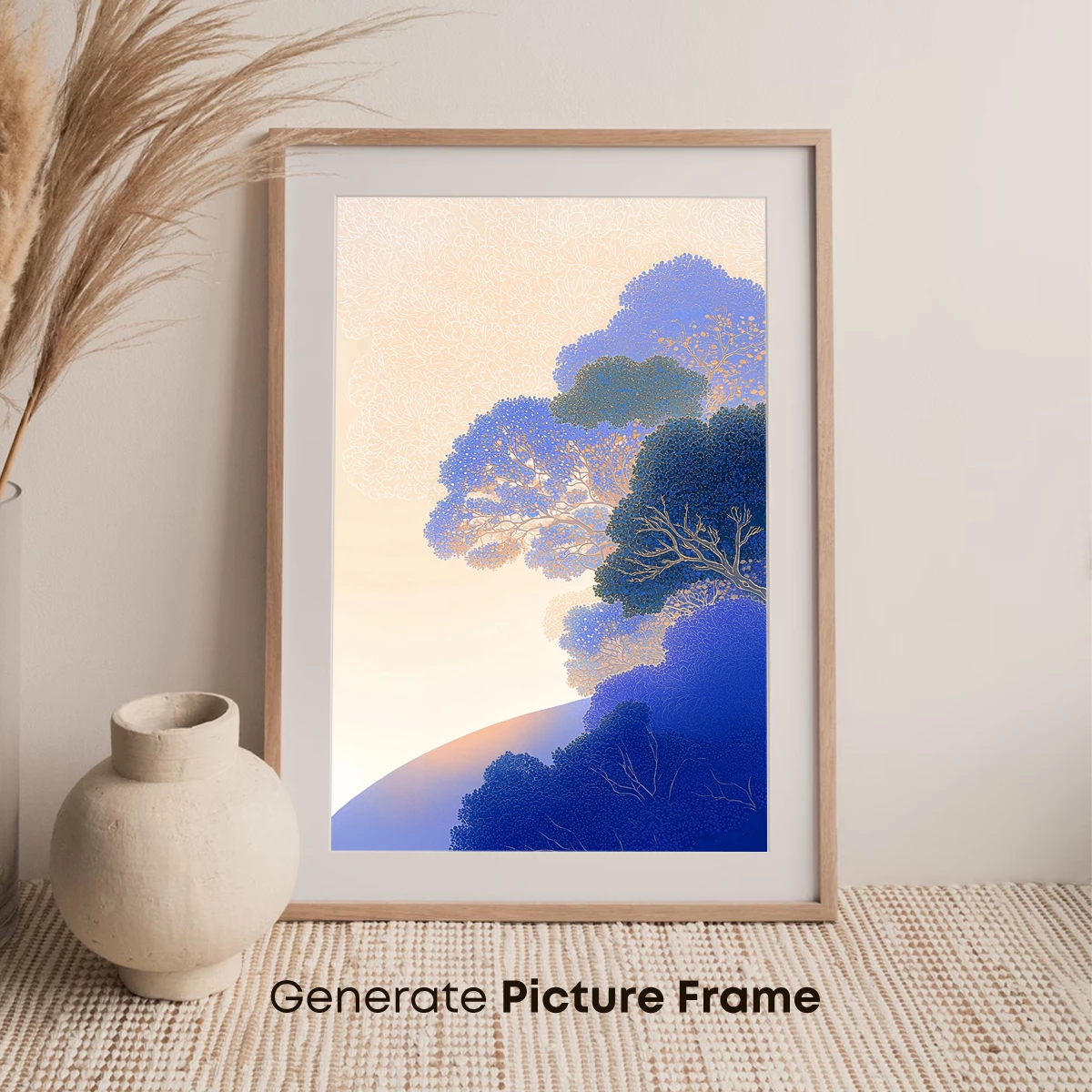 Blue Forest Whisper: Abstract Nature Harmony - Image 7