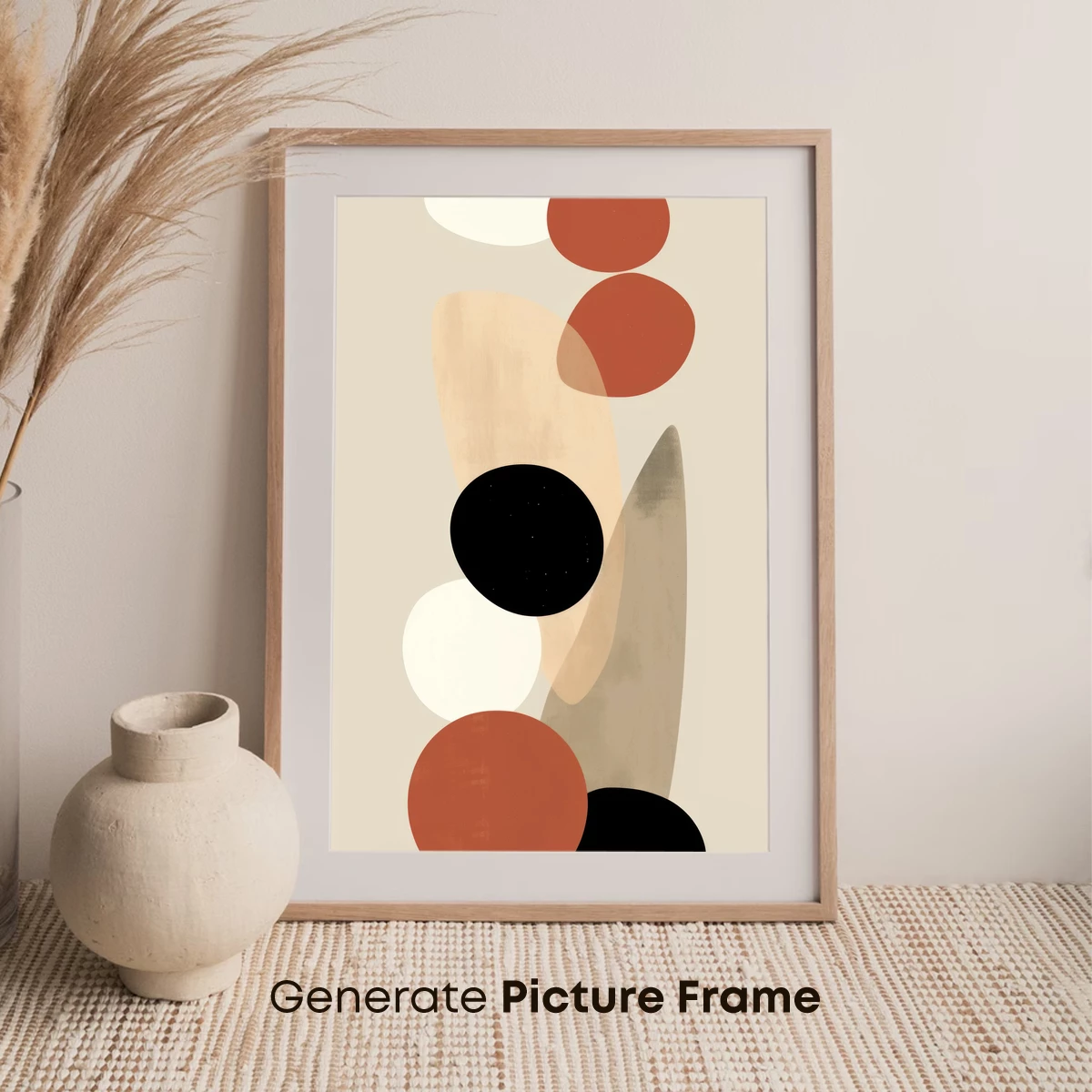 Abstract Harmony: Geometric Elegance in Neutral Tones - Image 7