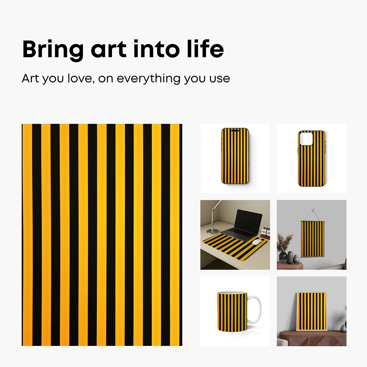 Bold Stripes: Yellow and Black Harmony - Image 2
