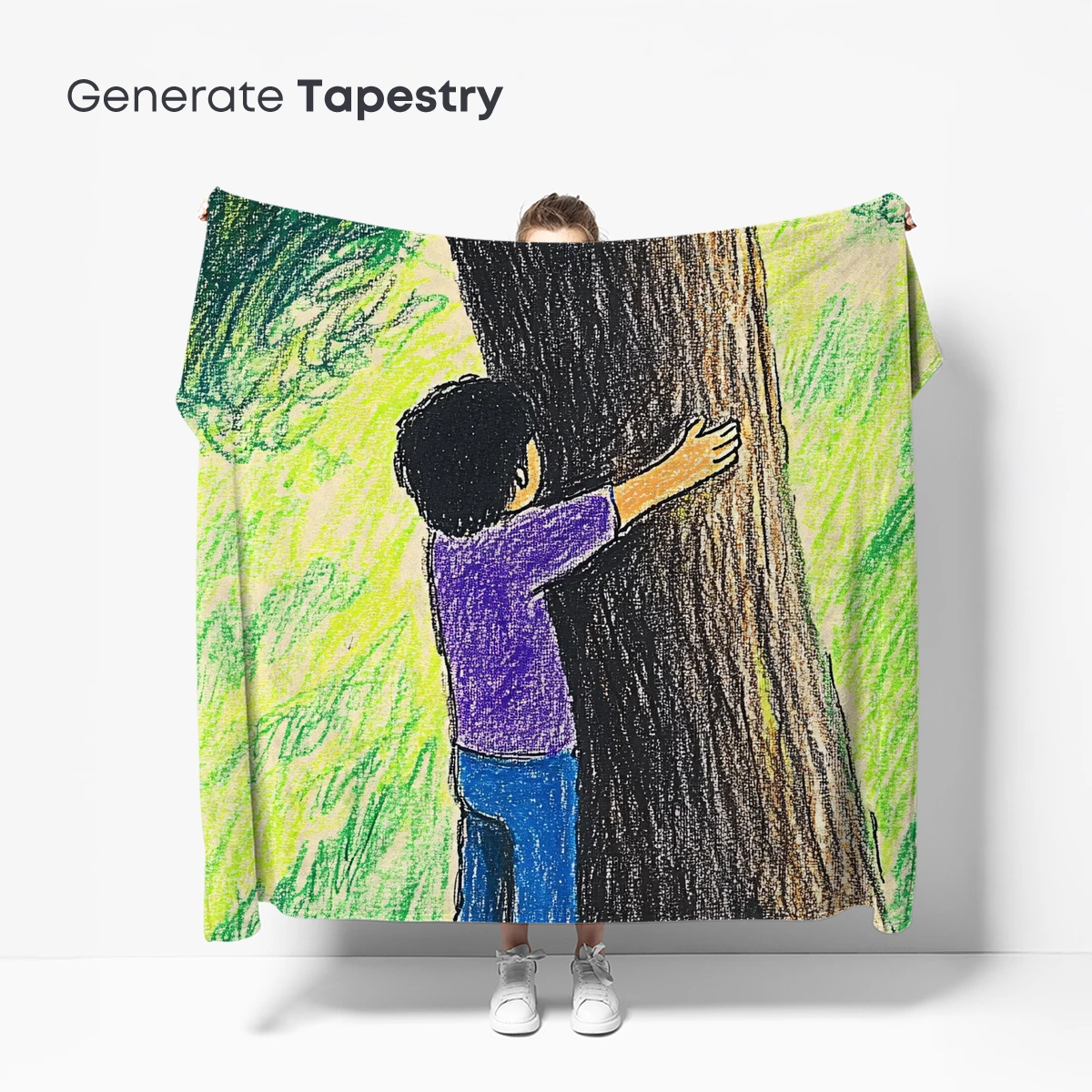 Embrace of Nature: Child Hugging a Mighty Tree - Image 5