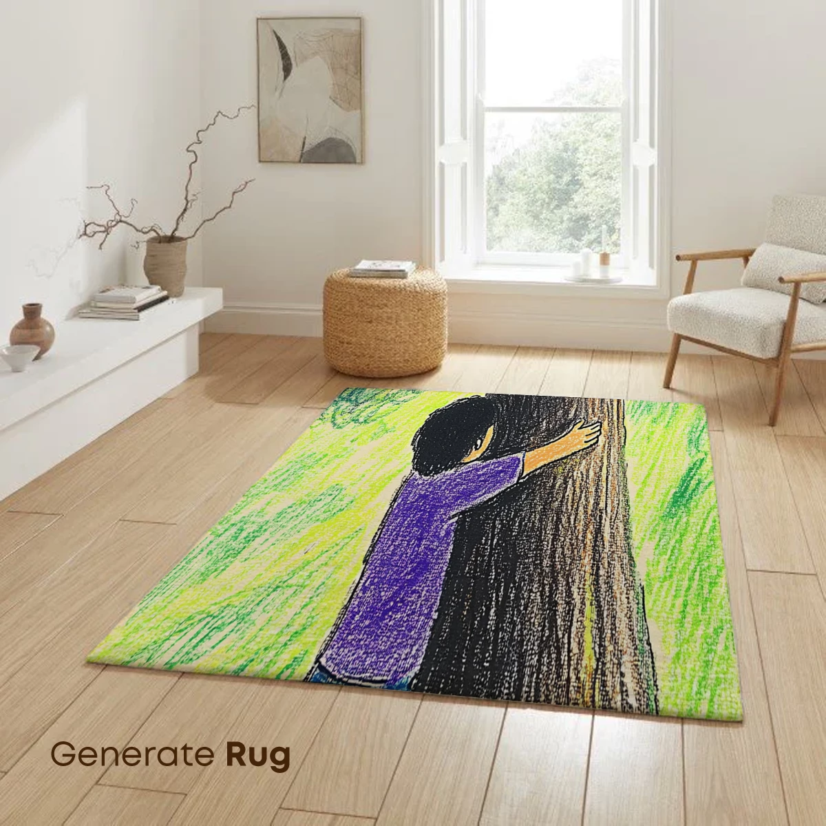 Embrace of Nature: Child Hugging a Mighty Tree - Image 6