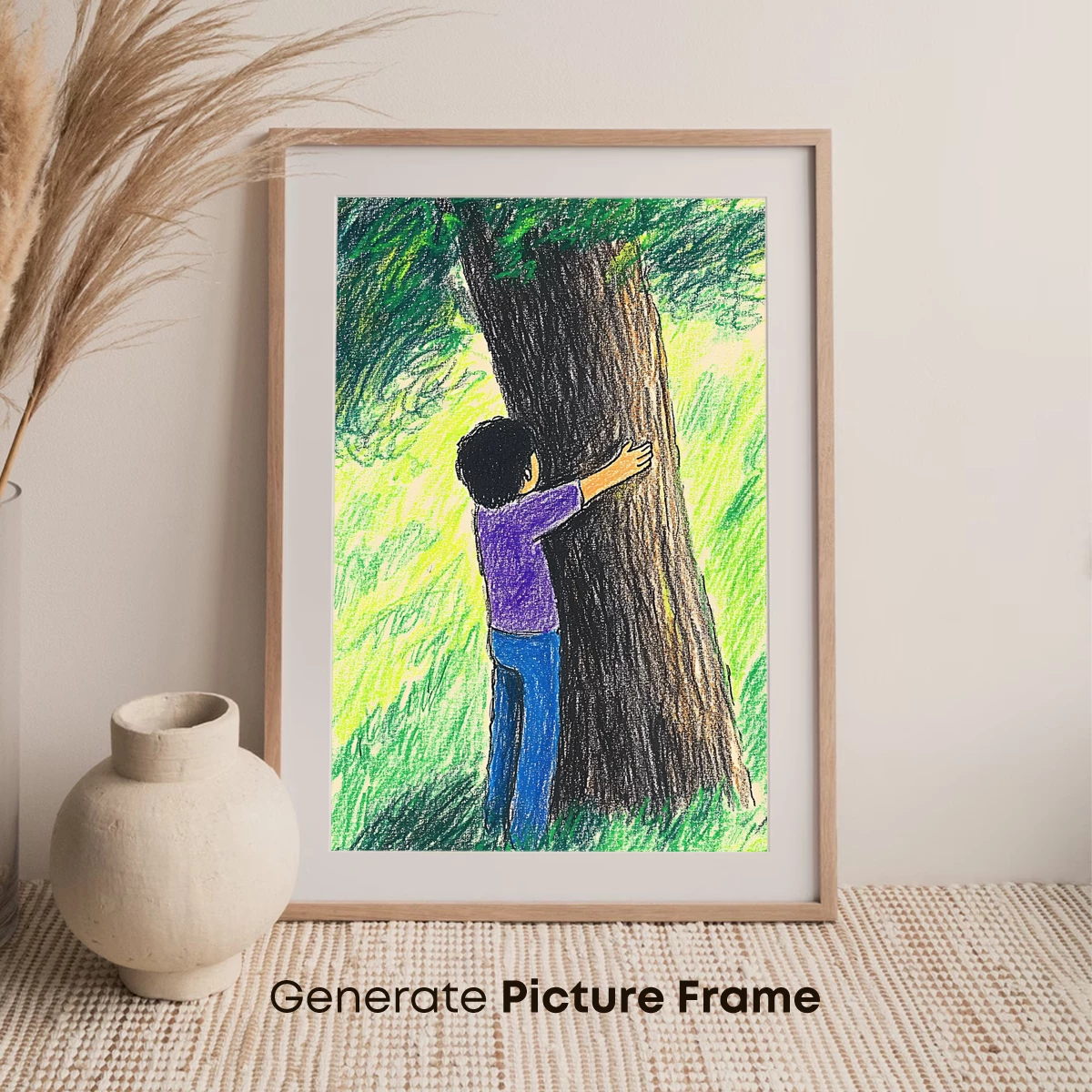 Embrace of Nature: Child Hugging a Mighty Tree - Image 7