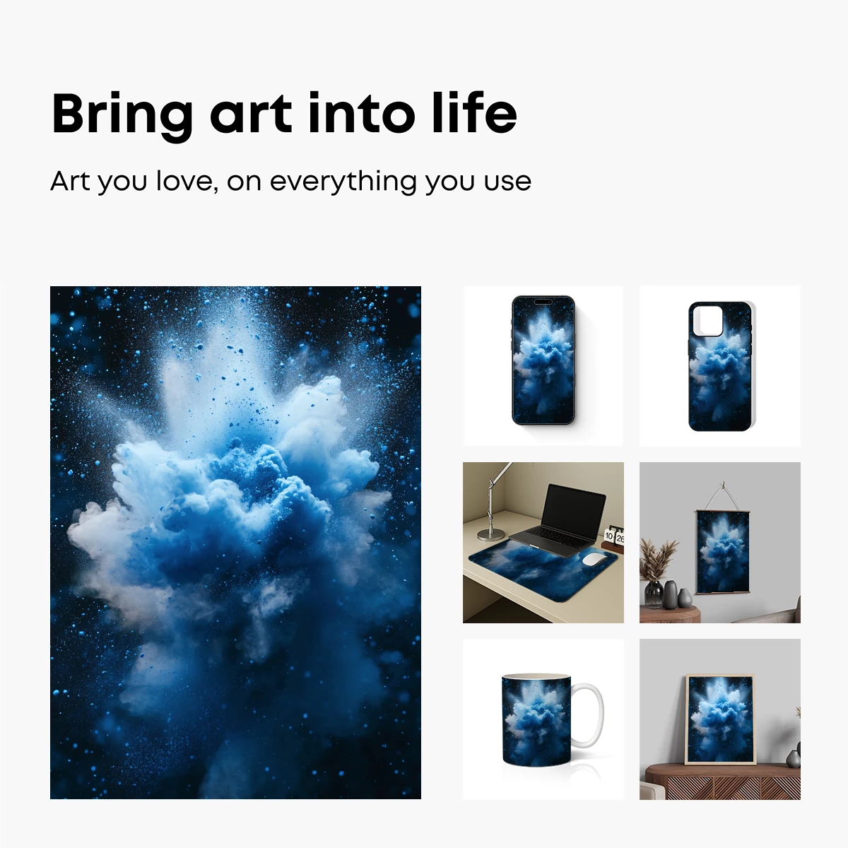 Blue Powder Explosion: Dynamic Cloud Burst - Image 2