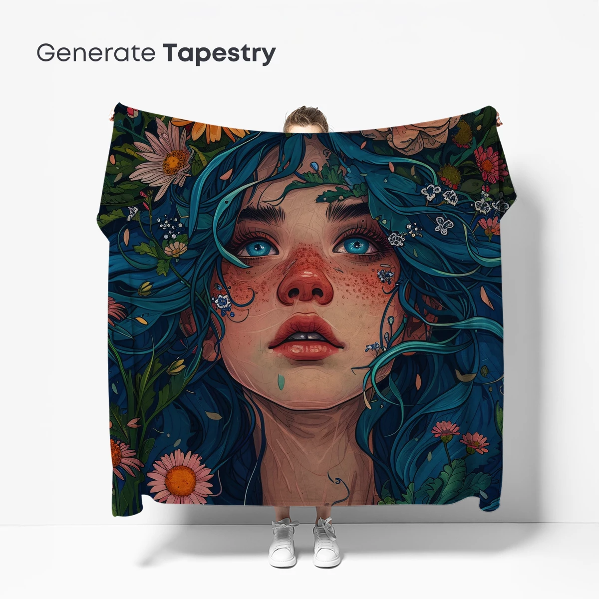 Enchanted Floral Muse: Surreal Garden Portrait - Image 5