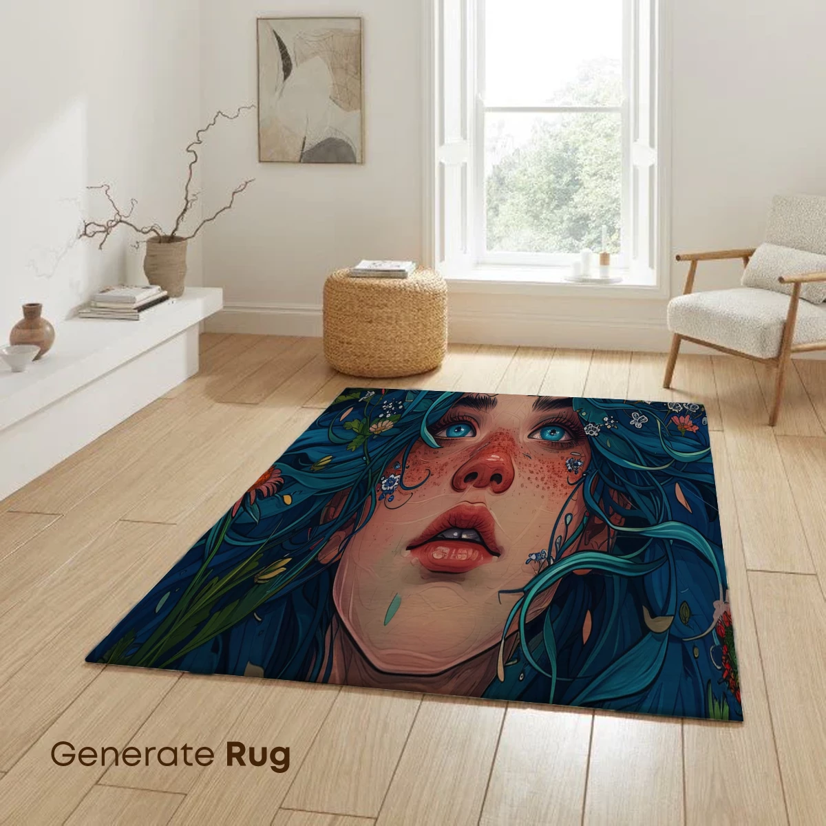 Enchanted Floral Muse: Surreal Garden Portrait - Image 6