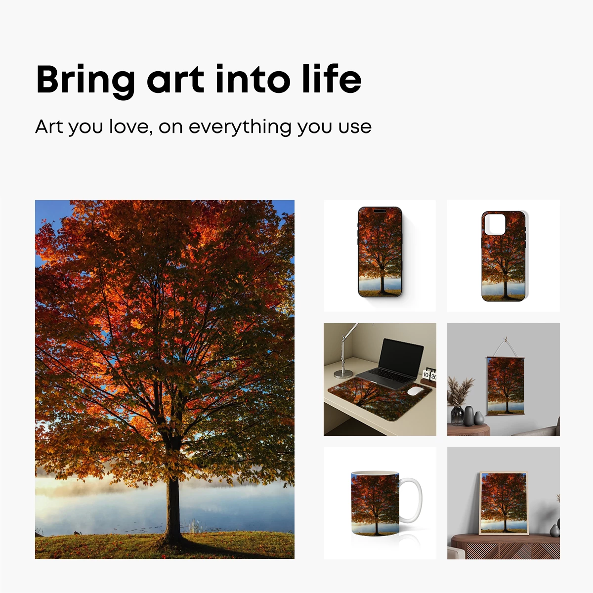 Autumn Blaze: A Tree's Symphony in Sunset Hues - Image 2