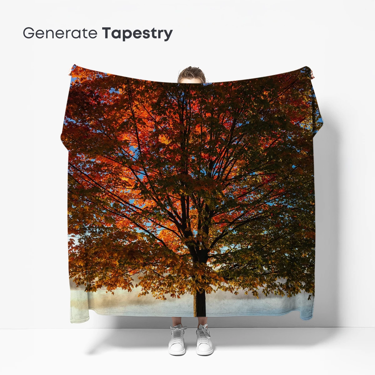 Autumn Blaze: A Tree's Symphony in Sunset Hues - Image 5
