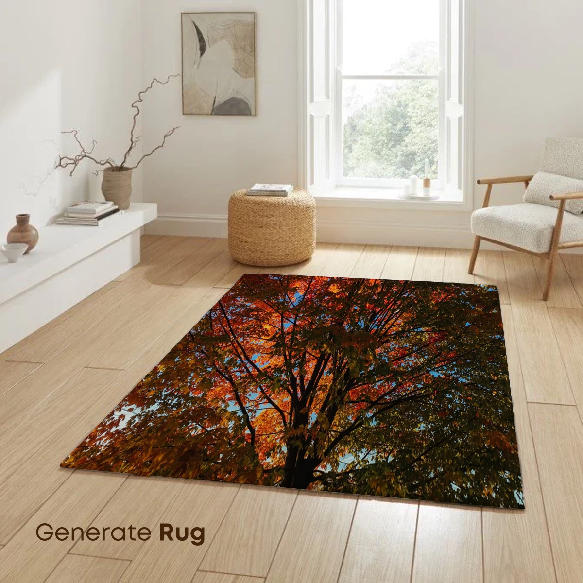 Autumn Blaze: A Tree's Symphony in Sunset Hues - Image 6