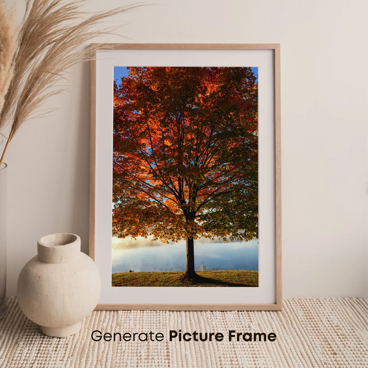 Autumn Blaze: A Tree's Symphony in Sunset Hues - Image 7
