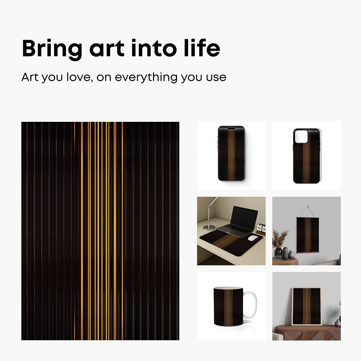 Golden Threads in Shadow: A Modern Abstract Symphony - Image 2