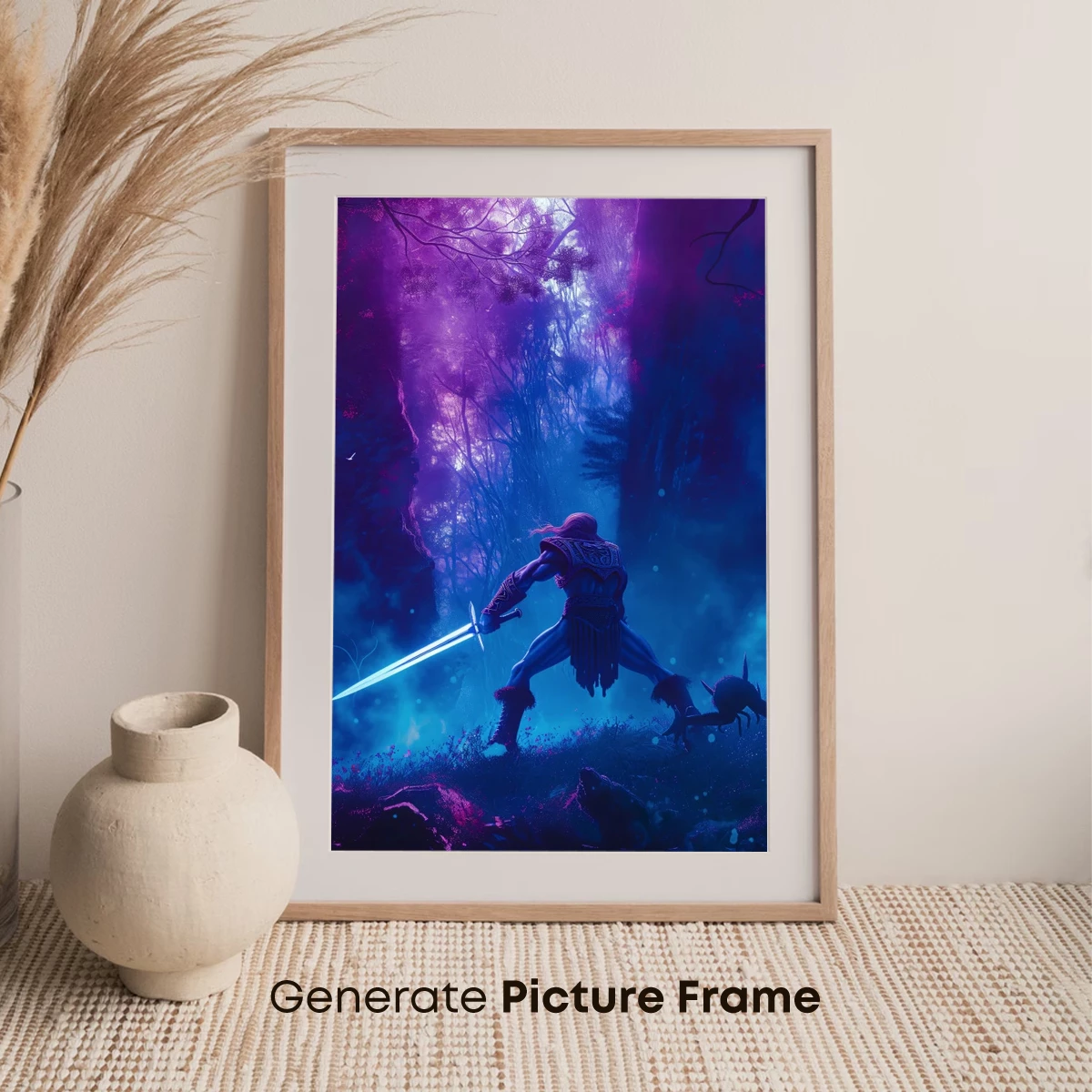 Ethereal Warrior in Neon Forest - Image 7