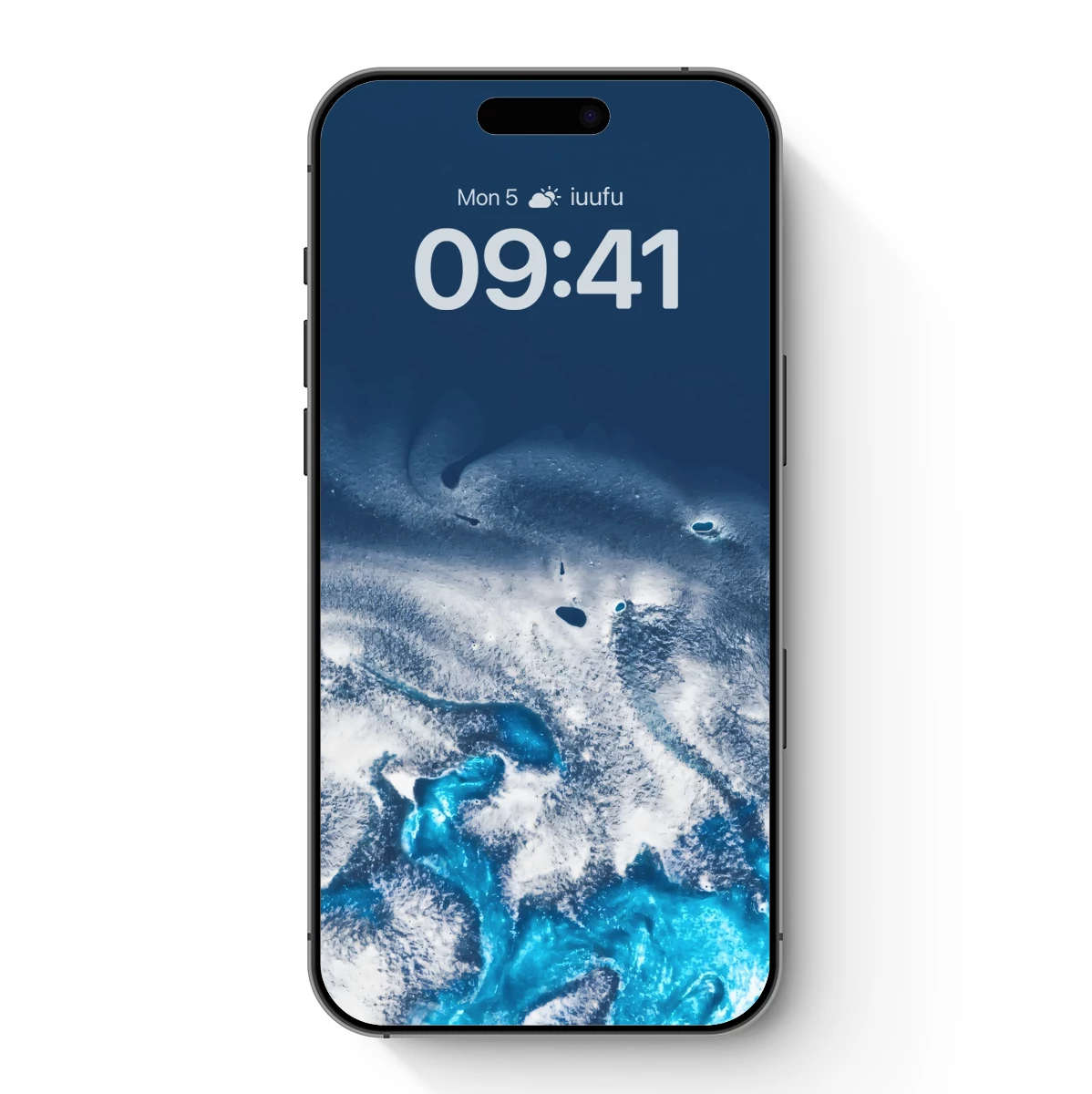 Frozen Abyss: Turquoise Swirls in Midnight Blue