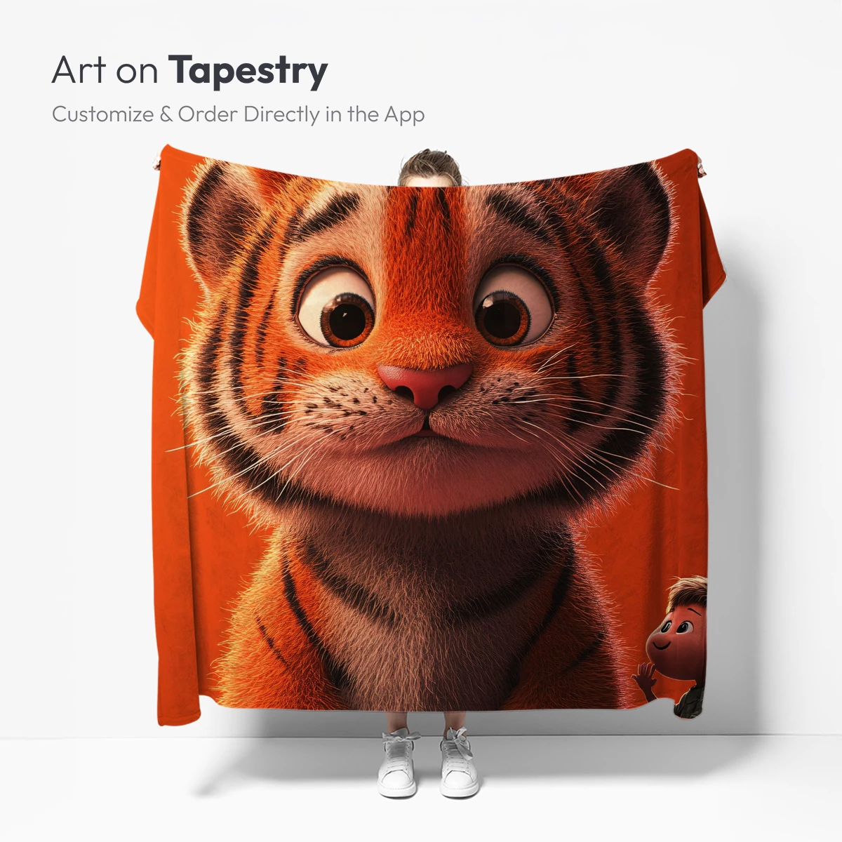 Cuddly Tiger Cub and Tiny Friend: Whimsical Cartoon Adventure - Image 5