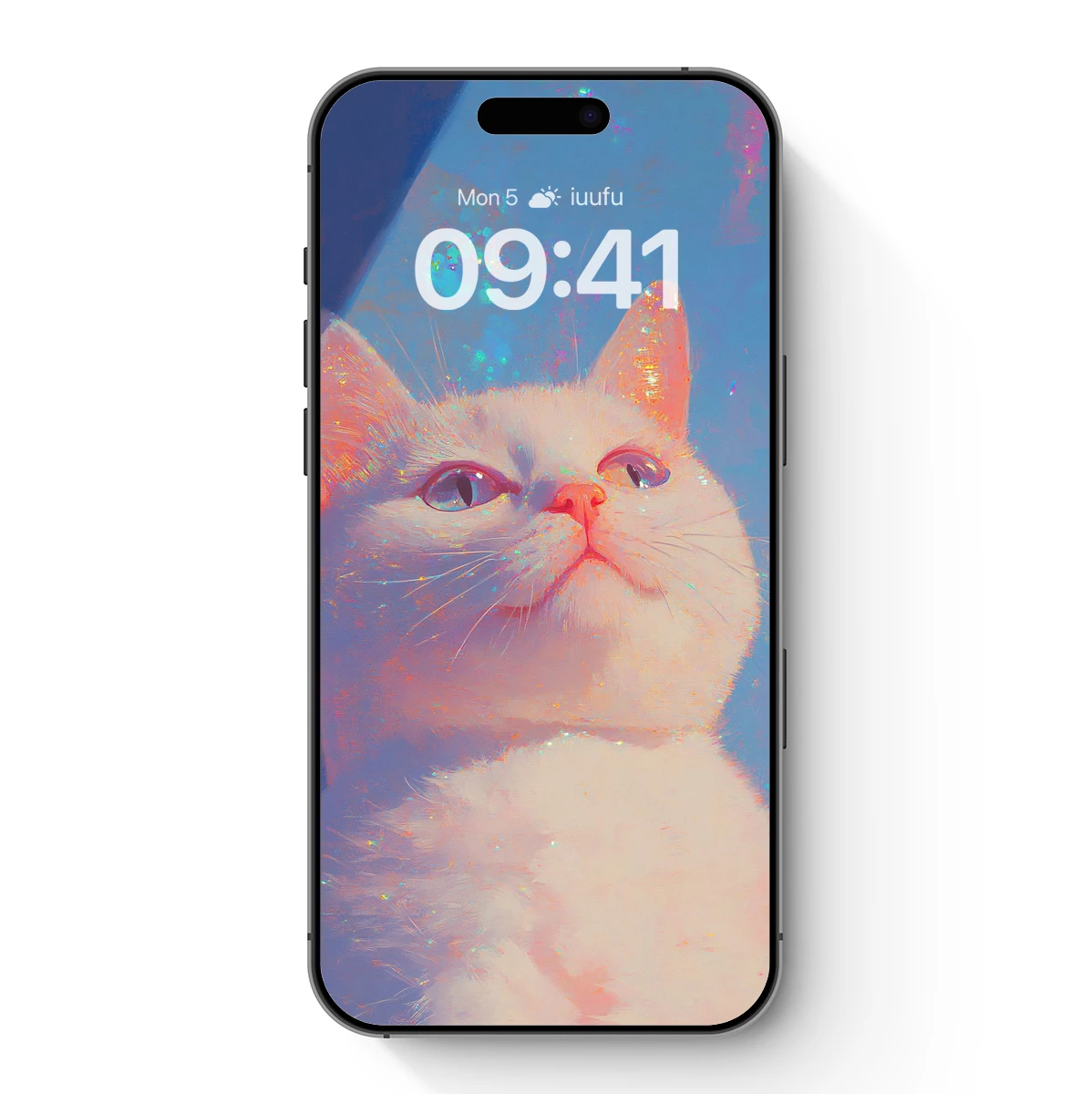 Glittering Feline Dream: Ethereal Cat Art