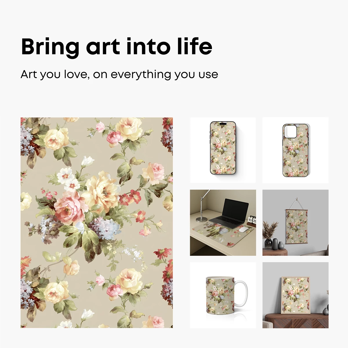 Elegant Floral Symphony in Pastel Hues - Image 2