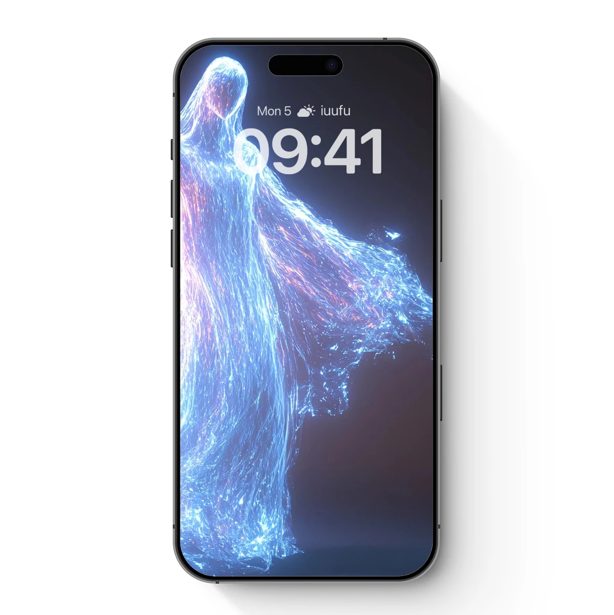 Ethereal Luminescence: A Ghostly Figure in Glowing Threads