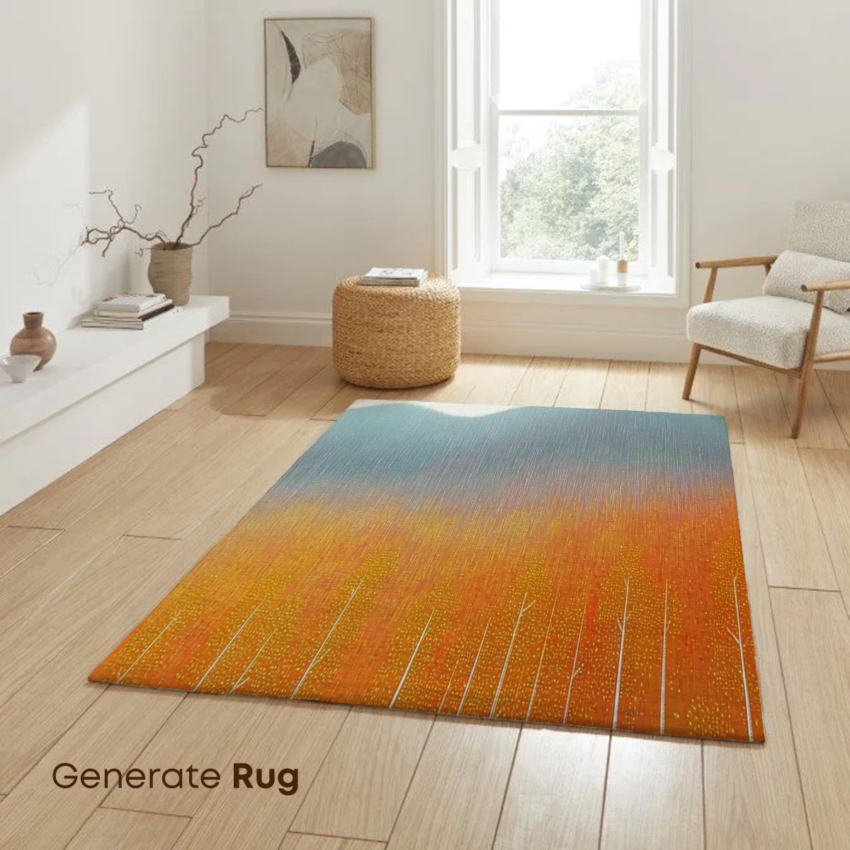 Autumnal Forest Symphony: Minimalist Landscape Art - Image 6