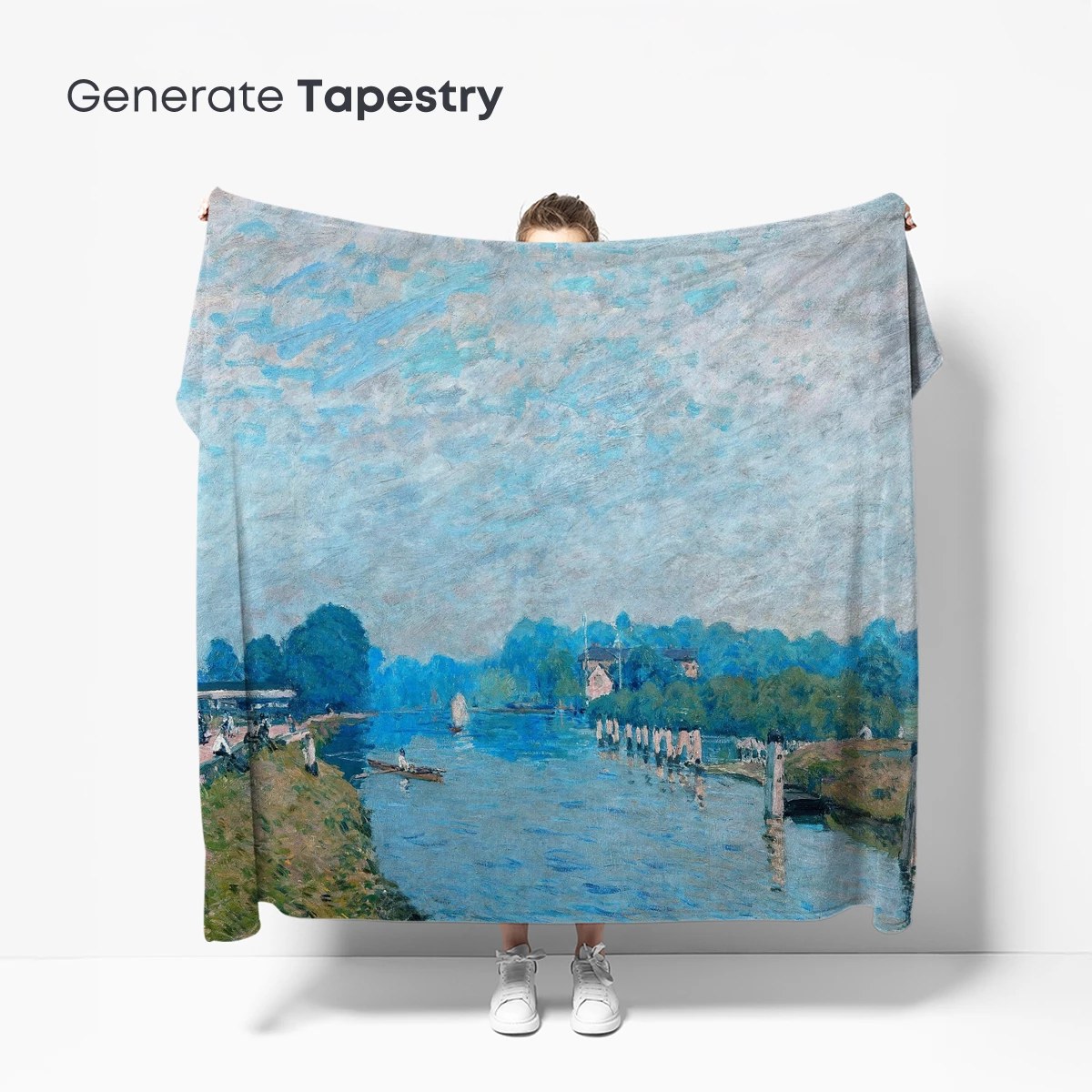 Impressionist River Serenity: Monet's Waterway Harmony - Image 5