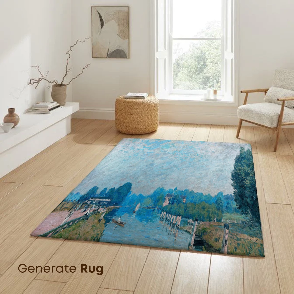 Impressionist River Serenity: Monet's Waterway Harmony - Image 6