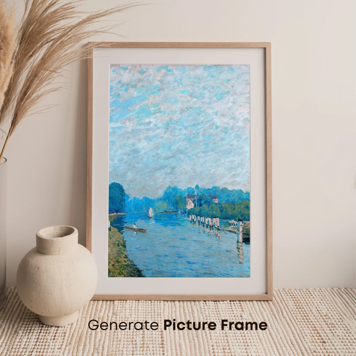 Impressionist River Serenity: Monet's Waterway Harmony - Image 7