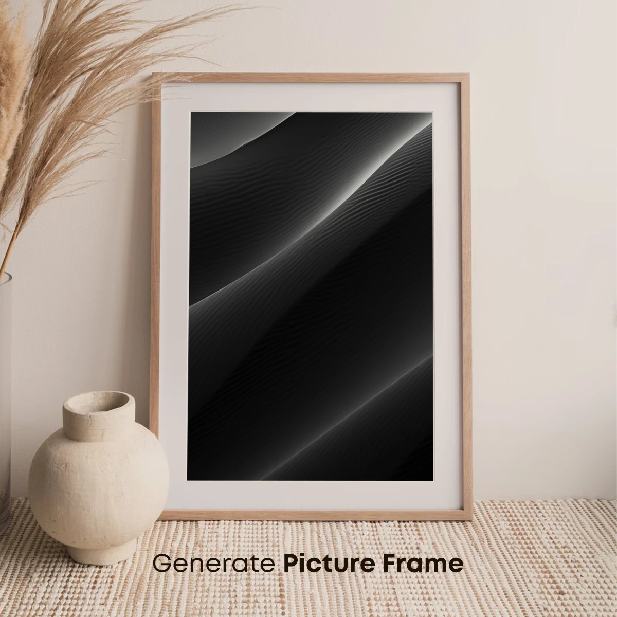 Elegant Shadows: Monochrome Wave Artistry - Image 7