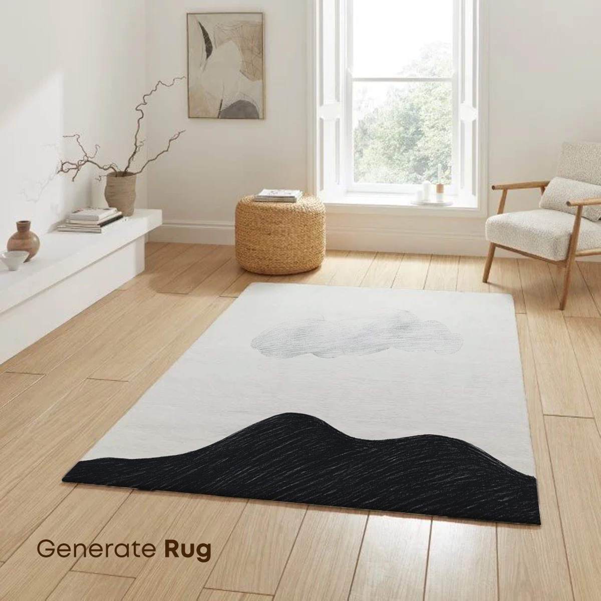 Ethereal Horizon: Minimalist Cloud and Shadow Landscape - Image 6