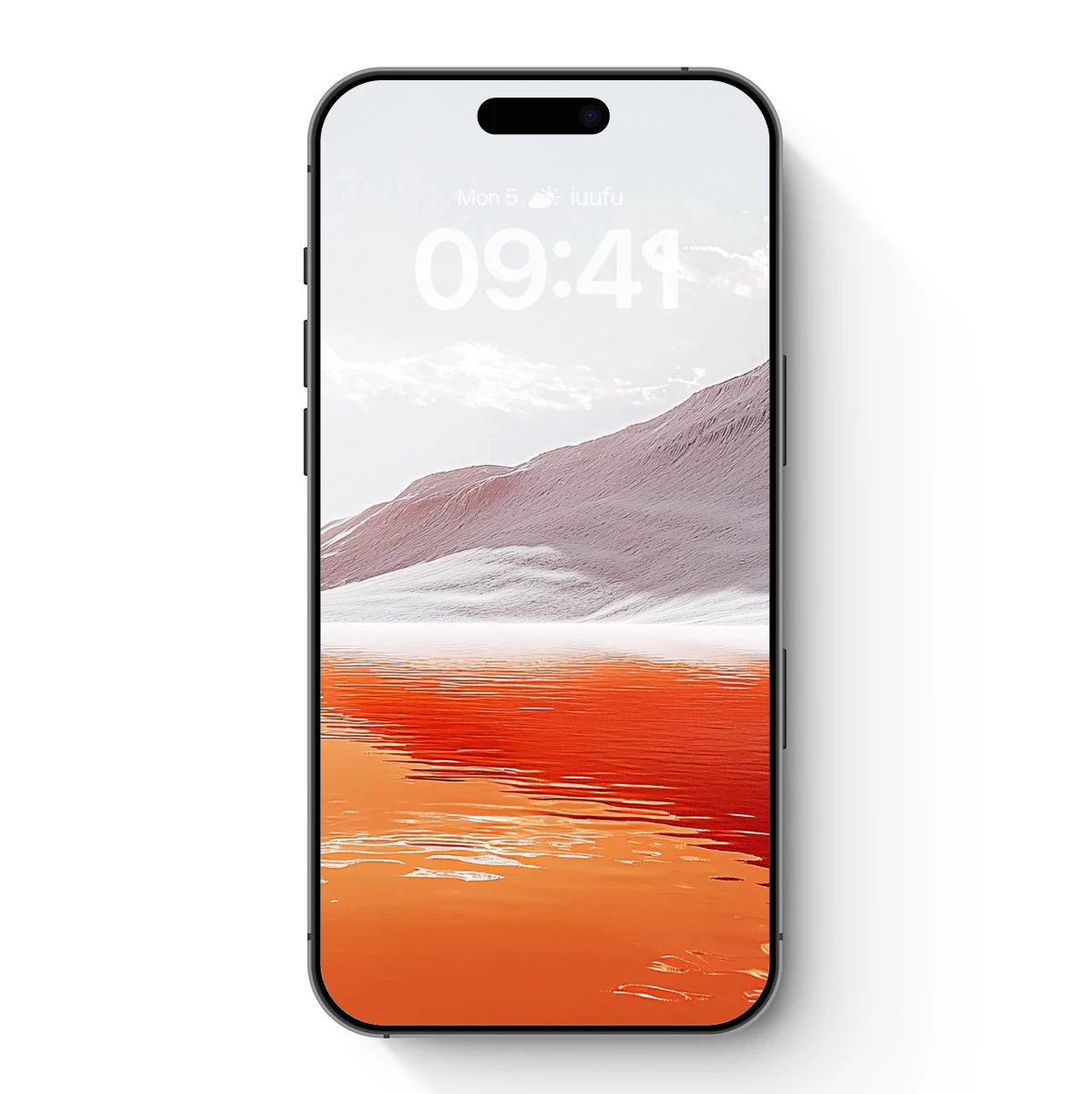 Crimson Reflections: Mountain Mirage in Orange Waters