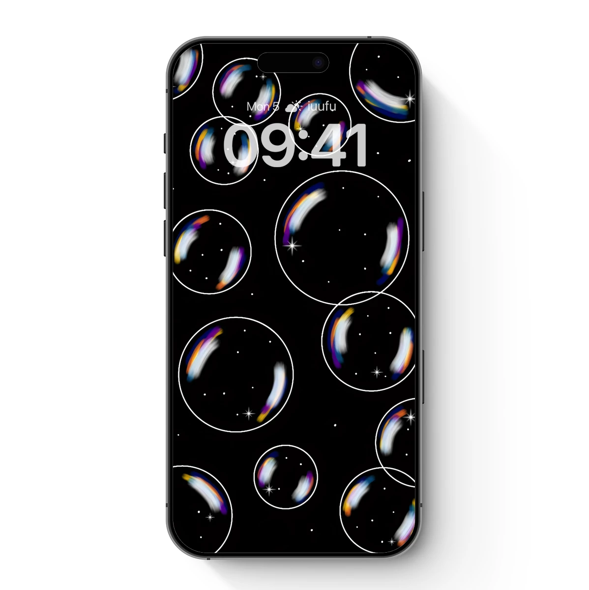 Cosmic Bubbles: Rainbow Reflections in Night Sky