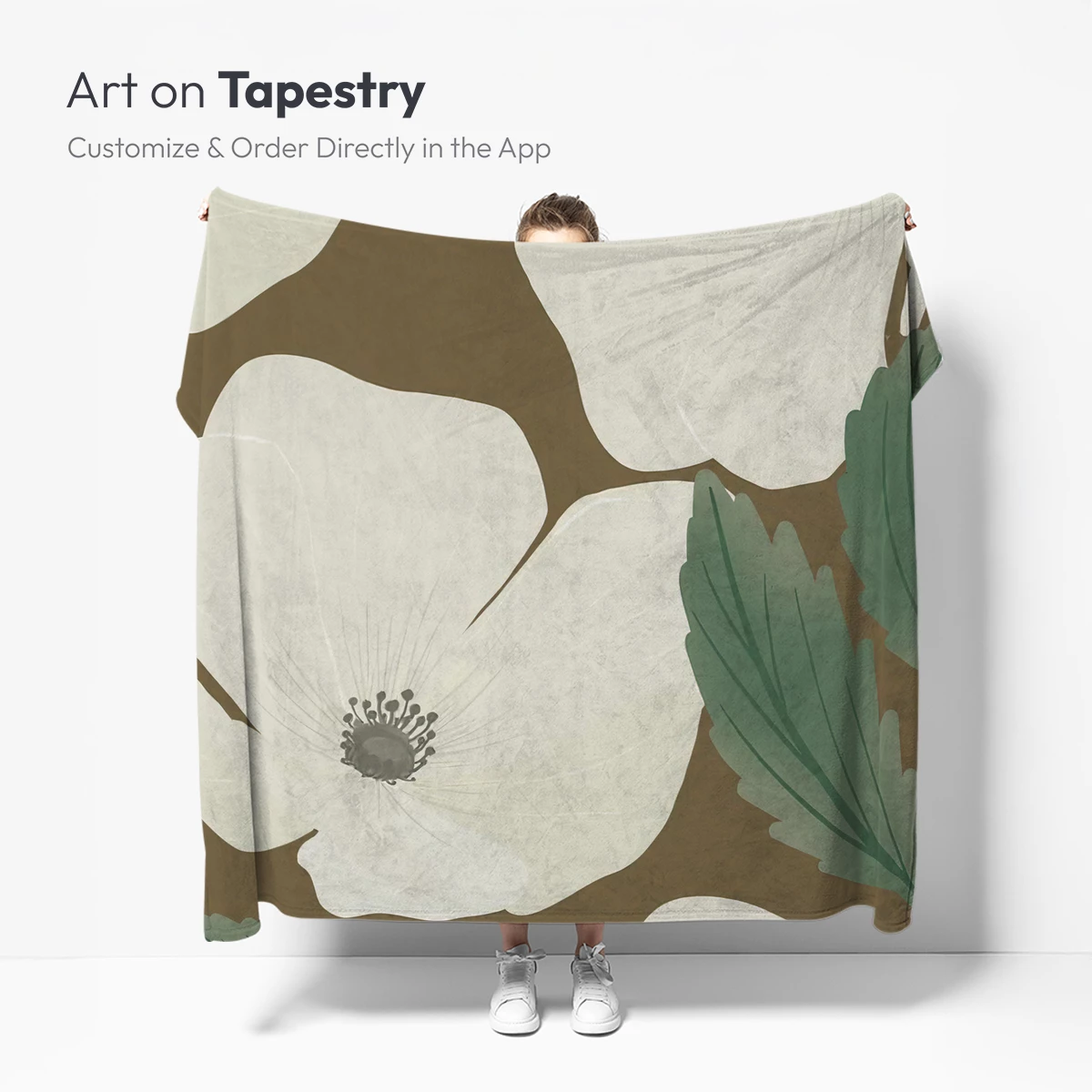 Elegant White Anemones in Earthy Tones - Image 5