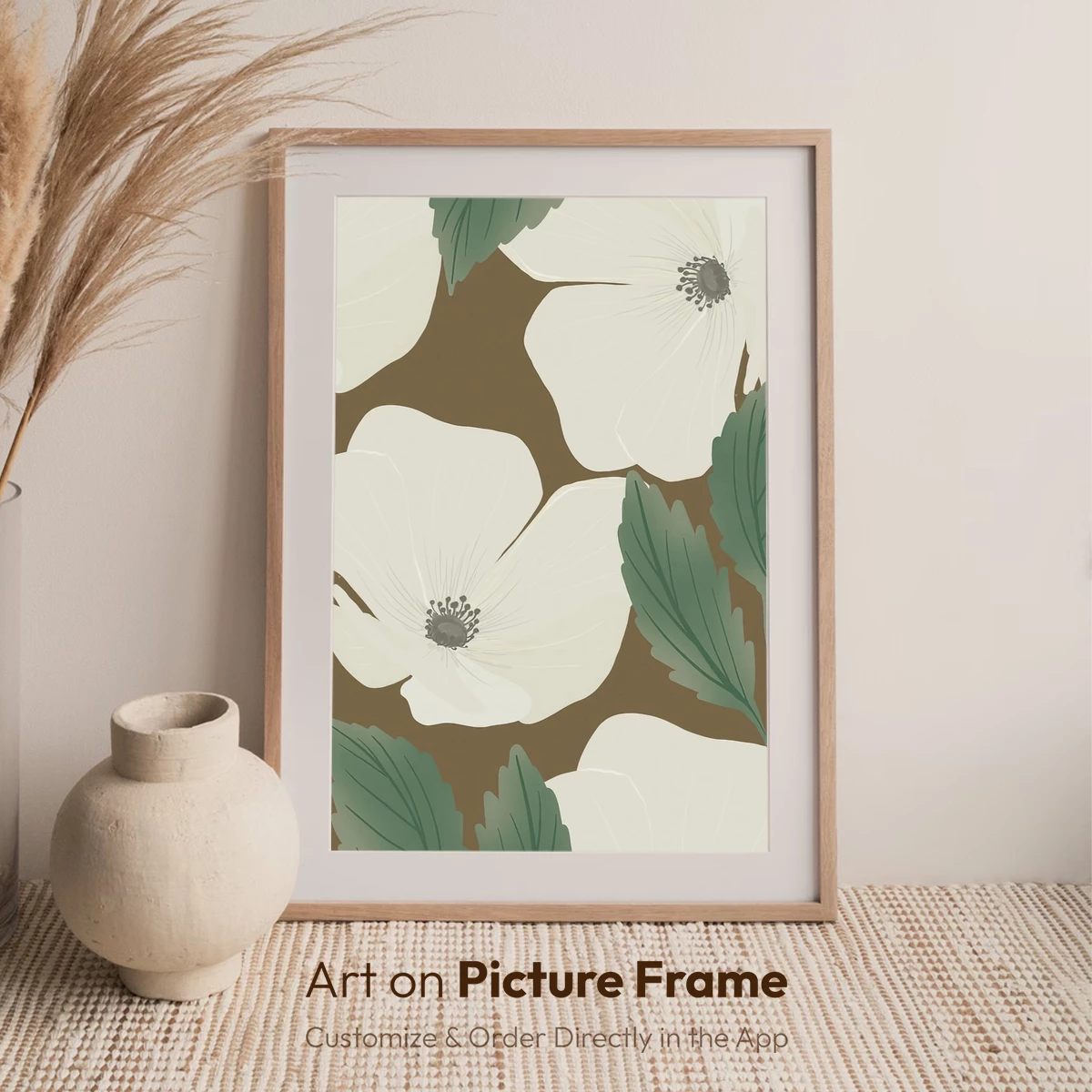 Elegant White Anemones in Earthy Tones - Image 7
