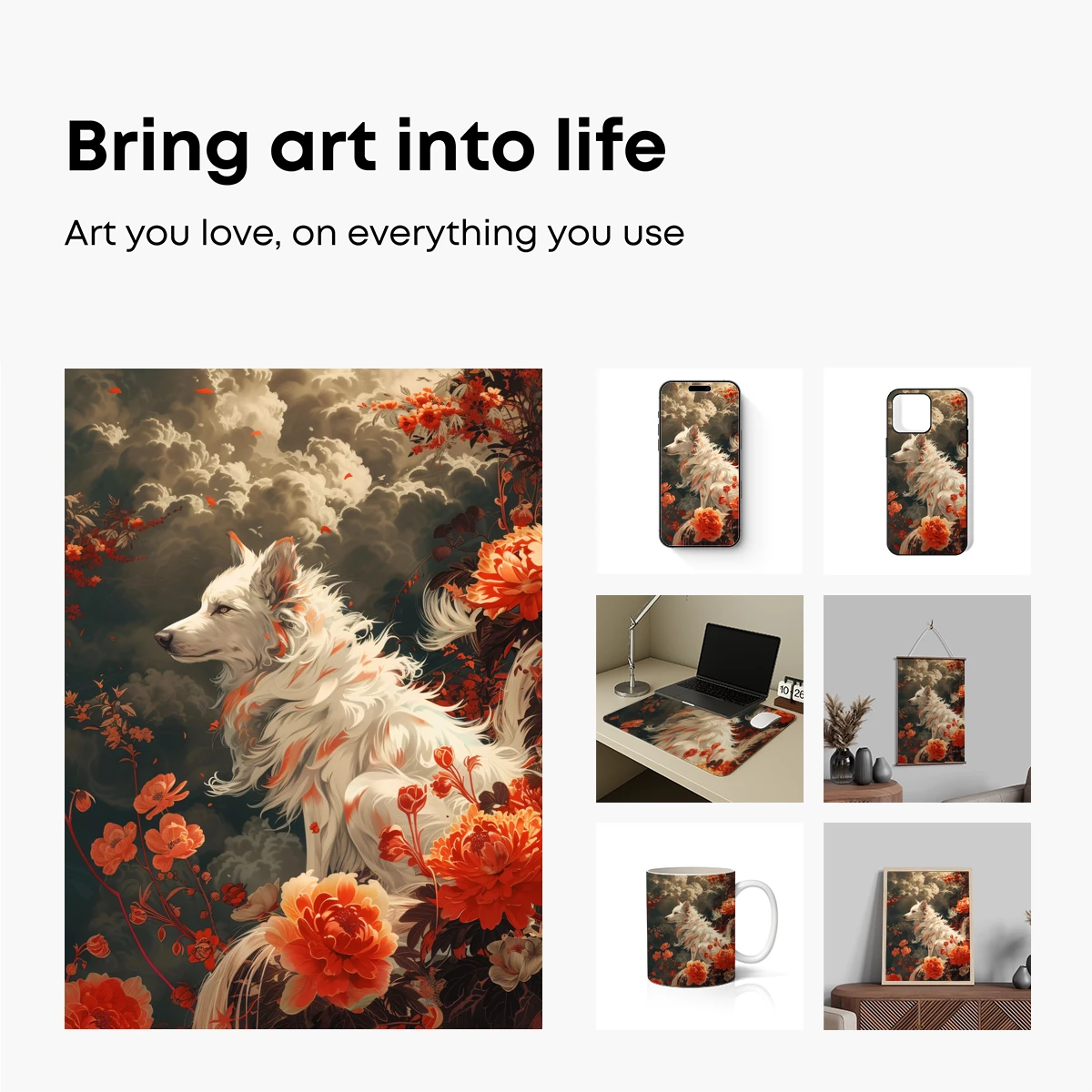 Ethereal Canine in Blossom: A Floral Fantasy - Image 2