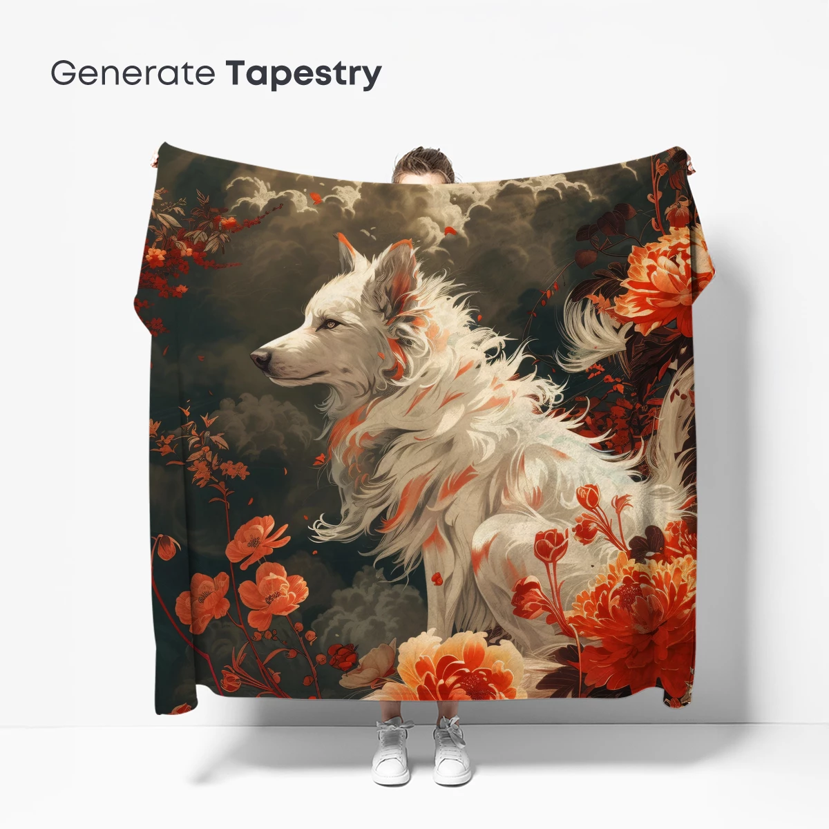 Ethereal Canine in Blossom: A Floral Fantasy - Image 5