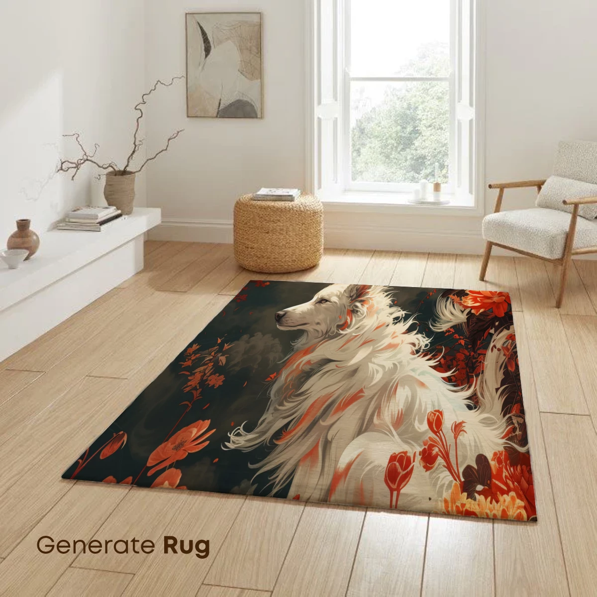 Ethereal Canine in Blossom: A Floral Fantasy - Image 6