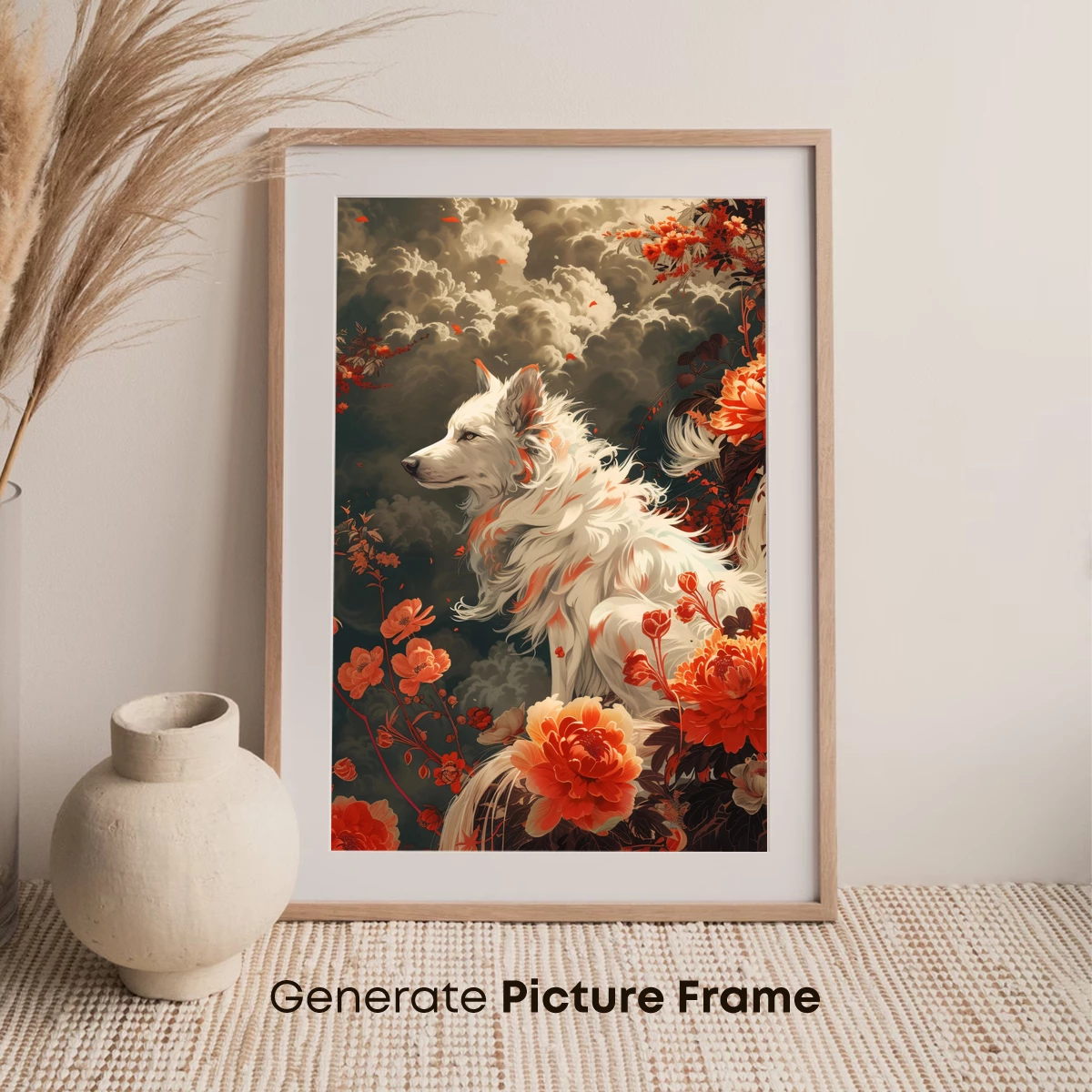 Ethereal Canine in Blossom: A Floral Fantasy - Image 7