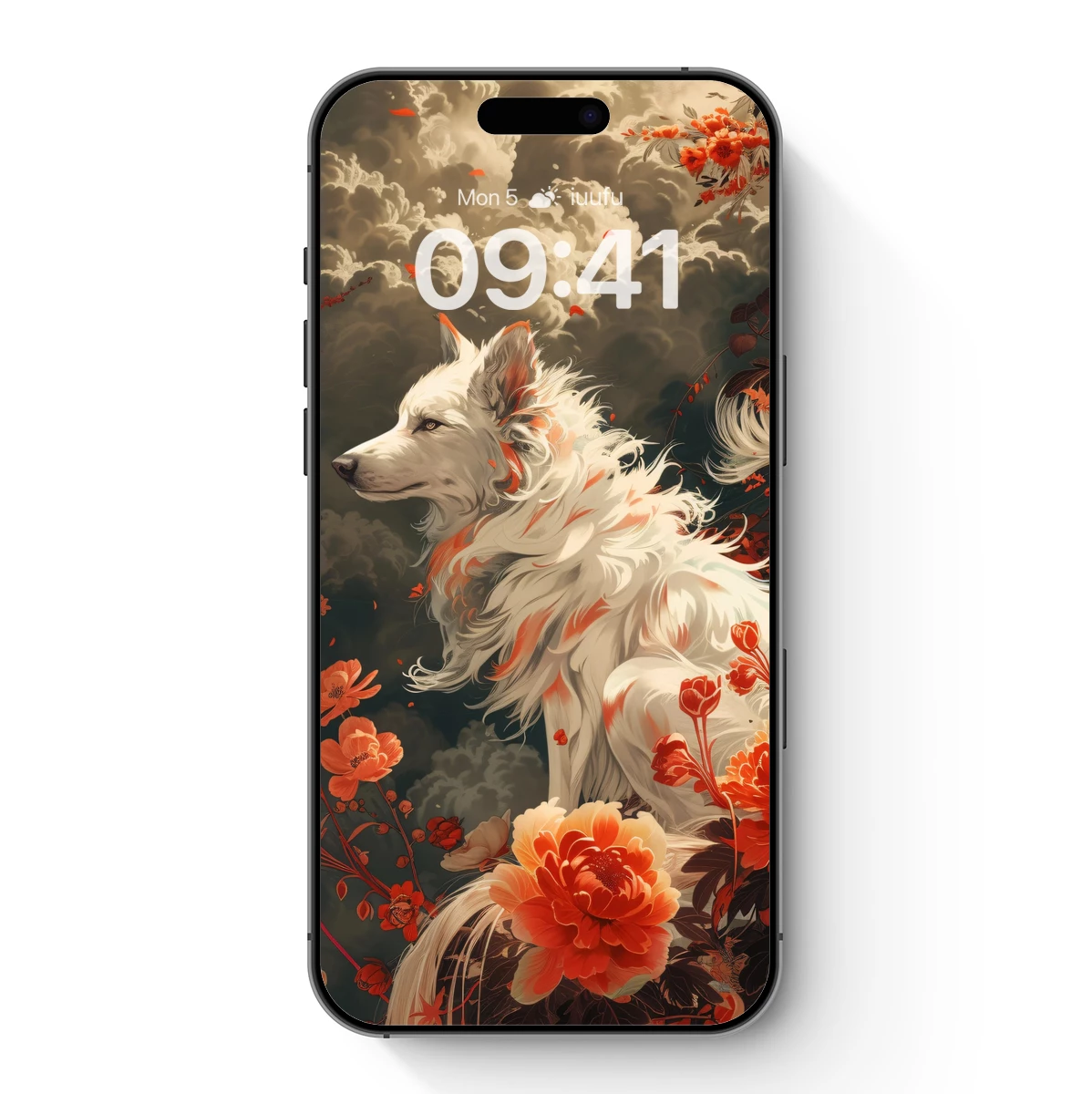 Ethereal Canine in Blossom: A Floral Fantasy