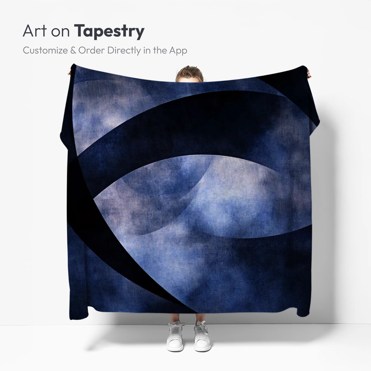 Ethereal Blue Whispers: Abstract Curves in Shadow - Image 4